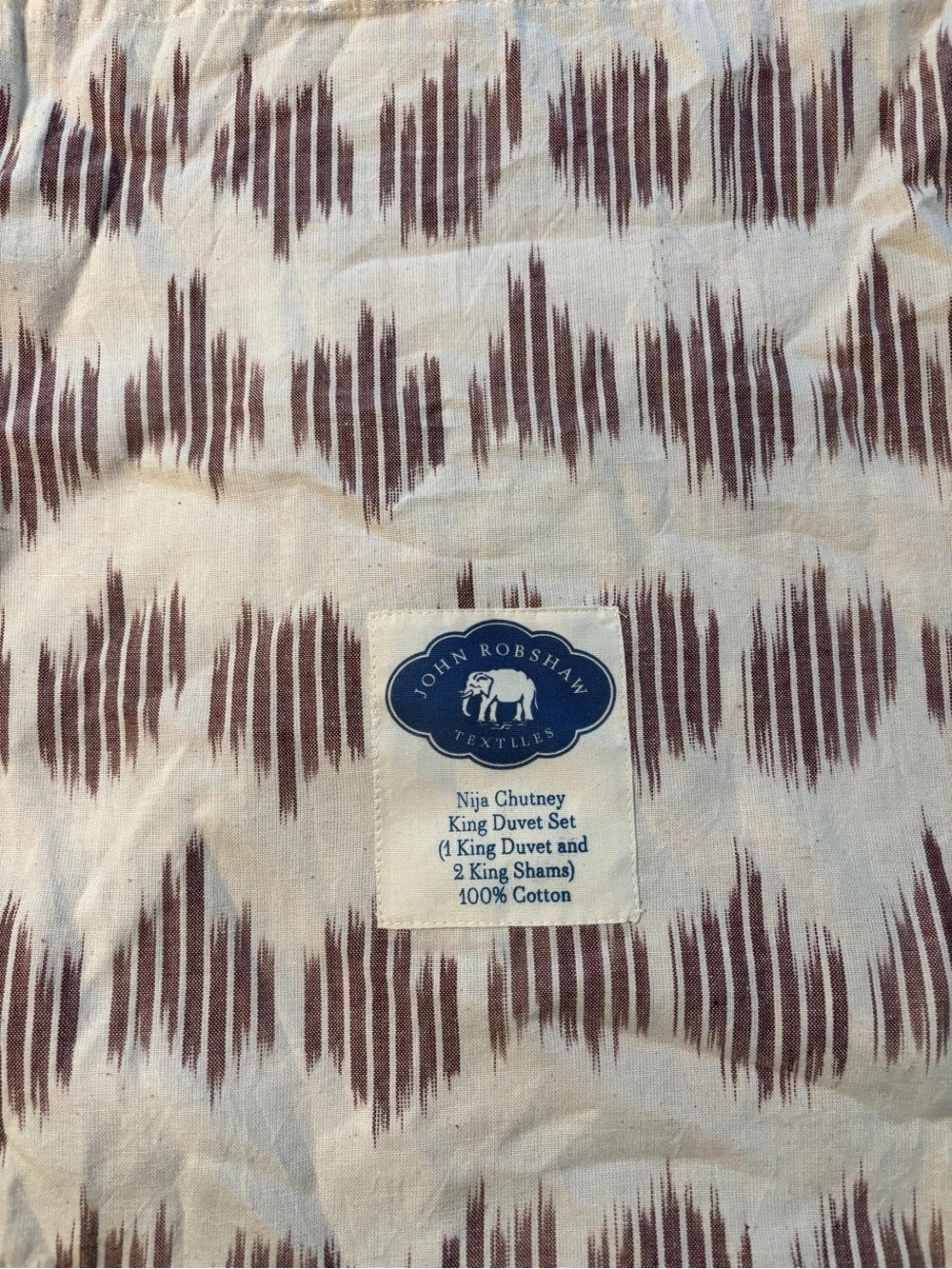 John Robshaw Nija Chutney King Duvet Set (1 King Duvet and 2 King Shams) ) Cream